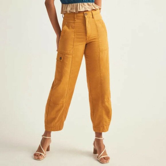Anthropologie Pants - by Anthropologie Brendan Utility Pants Honey Yellow Crop Women's Size 0 H12822